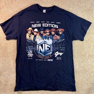 New Edition T-Shirt Mens M Black Short Sleeve Legacy Tour 2023 Concert 2 Sided